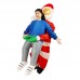 Disfraz inflable de Santa Claus cargando, perfecto para fiestas navideñas, shows y eventos. Incluye sistema inflable con ventilador que da volumen VENTA AL POR MAYOR  TA-3030