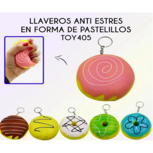 Llavero anti estrés forma de pastelillo TOY405