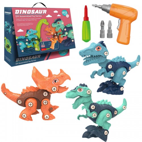 Set de tres dinosaurios para armar TOY530