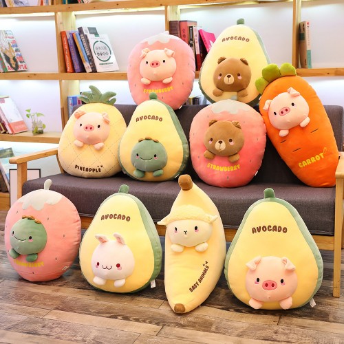 Peluche de frutas con cara de animalitos de 8 pulgadas TOY80