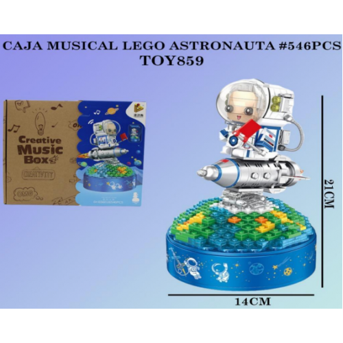 BLOQUES DE CONSTRUCCIÓN ASTRONAUTA,CAJA DE MUSICA,CON LUZ,CON 546 PZS TOY859