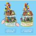Caja musical creativa armable,  con casa y globos de colores, juguete de construcción decorativo, regalo original para niños y adultos amantes de lo creativo TOY862