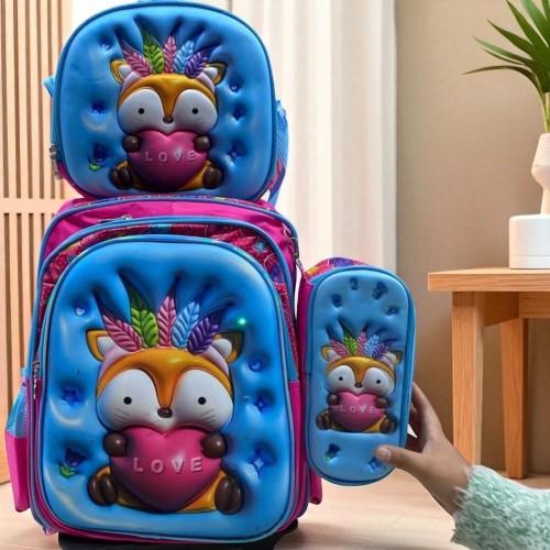 Mochila Escolar Infantil con Luces LED 3D + Lonchera + Lapicera – Compra por Mayoreo – TR-LUZ