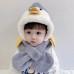 Conjunto de invierno de una pieza de gorro y bufanda de pingüino para niños TRQ-112091