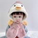 Conjunto de invierno de una pieza de gorro y bufanda de pingüino para niños TRQ-112091