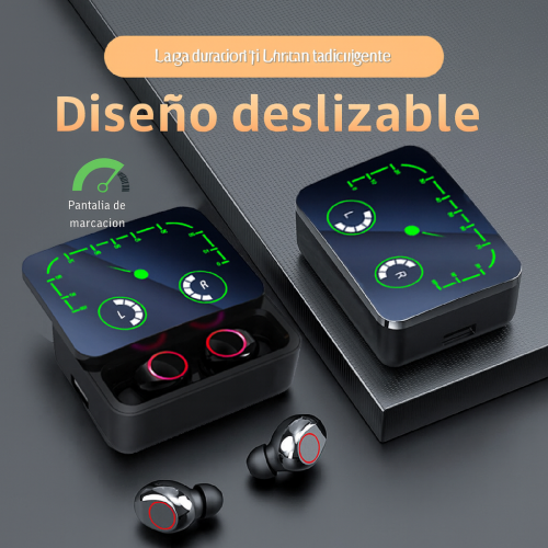 Audífonos Bluetooth M90 Pro con estuche LED y cancelación de ruido – V5.2 al por mayor  TWS-7306