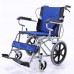 Silla de ruedas transportadora plegable ligera y portátil con reposapiés ajustable, color azul y negro venta por mayoreo