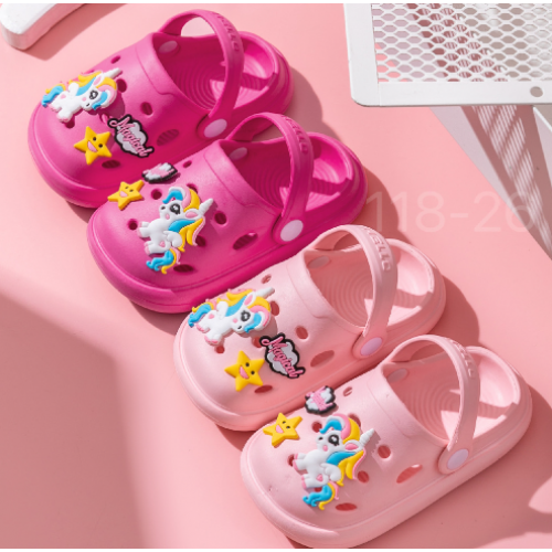 Chanclas de unicornio INFANTILES 2 modelos surtidos, 3 tallas surtidas (MX 16.5/17.5/18.5) 20 ganchos por caja TX643