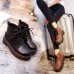 Botas para mujer casuales con cordones y plataforma de punta redonda TX9014