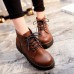 Botas para mujer casuales con cordones y plataforma de punta redonda TX9014