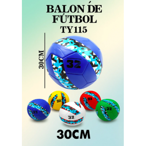 Balón de fútbol multicolor 20 cm, diseño resistente para juegos recreativos, entrenamientos y deporte infantil, venta por mayoreo TY115