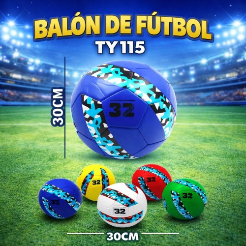 Balón de fútbol multicolor 20 cm, diseño resistente para juegos recreativos, entrenamientos y deporte infantil, venta por mayoreo TY115