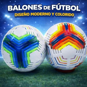 Balón de fútbol diseño moderno geométrico colores vibrantes por mayoreo TY128