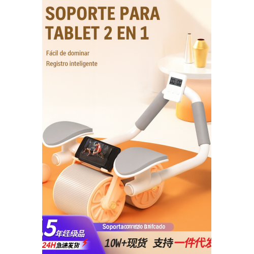 Rodillo abdominal doble con soporte y pantalla LCD, rueda de ejercicio para core, brazos y abdomen, equipo fitness portátil, venta por mayoreo TY412