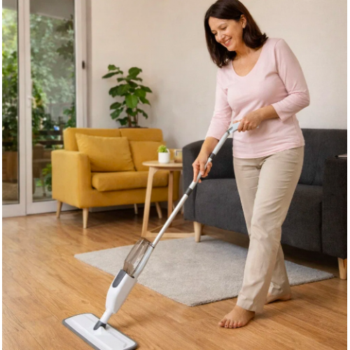 Trapeador con rociador de agua Aurora – mopas de microfibra lavables – limpieza rápida y práctica. Por Mayoreo V2-087