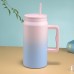 Vaso Tarro Térmico Estilo con Asa y Popote por Mayoreo [VAS-7812]