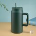 Vaso Tarro Térmico Estilo con Asa y Popote por Mayoreo [VAS-7812]