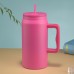 Vaso Tarro Térmico Estilo con Asa y Popote por Mayoreo [VAS-7812]