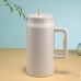 Vaso Tarro Térmico Estilo con Asa y Popote por Mayoreo [VAS-7812]
