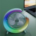 Ventilador de escritorio silencioso con rotación 180° de carga USB con luz LED 