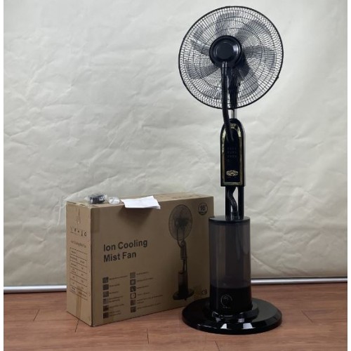 Ventilador de piso, Pulverizador ventilador industrial mando a distancia + botón, Capacidad de agua de 5L. 3 modo de velocidad, 3 modos de temporizador Velocidad del viento 6,0. 127V 60Hz VEN14