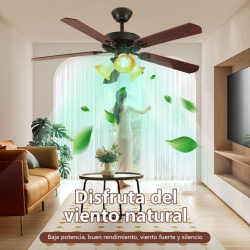 Ventilador de techo 5 aspas café madera 52" diámetro venta al por mayor VEN31