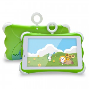 Tablet educativa infantil con carcasa protectora verde antigolpes por mayoreo W- WXXJ2724