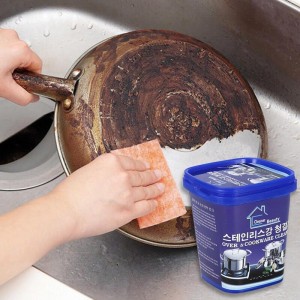 Pasta de limpieza multiusos para ollas y sartenes elimina suciedad y óxido para cocina (400g) mayoreo 93086
