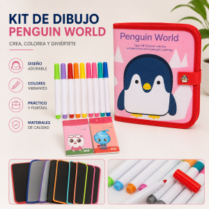 Kit de dibujo infantil Penguin World por mayoreo