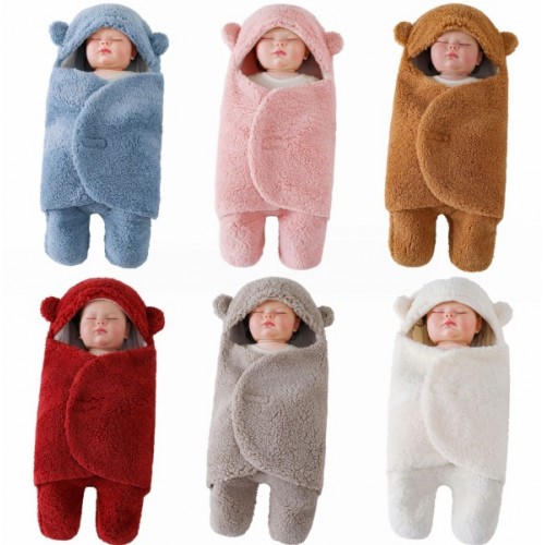 Saco de dormir para bebes de felpa engrosado  de otoño e invierno W-HYEY8052