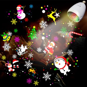 Lámpara Proyector Navideño LED XL , Luz de Nieve y Colores Giratorios para Interior y Exterior, Decoración Navidad – Mayoreo W-JDJ6596