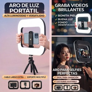 Aro de Luz Portátil para Celular y Video | Venta por Mayoreo W-JDJ8339