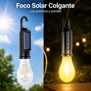 Foco Solar Colgante LED Portátil por Mayoreo