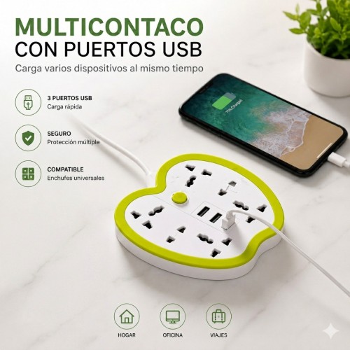 Multicontacto con Puertos USB por mayoreo