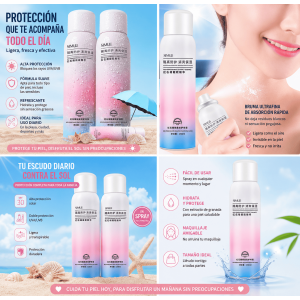 Spray Protector Solar Hidratante Facial y Corporal por Mayoreo
