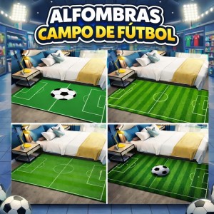 Alfombra Decorativa Tipo Cancha de Fútbol para Habitación Infantil | Venta por Mayoreo W-RDDD8331