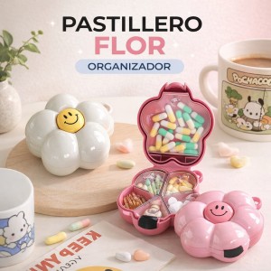 Pastillero Organizador Tipo Flor Portátil | Venta por Mayoreo W-RFZP8336