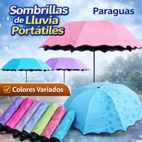 Paraguas Portátil Plegable Colores Variados Venta por Mayoreo W-RS1861