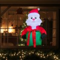 Inflable decorativo de Santa Claus con regalo, ideal para exteriores e interiores. Incluye luz interna que brilla en la noche, ventilador integrado para inflado automático y materiales venta al por mayor  W-RSDY5324