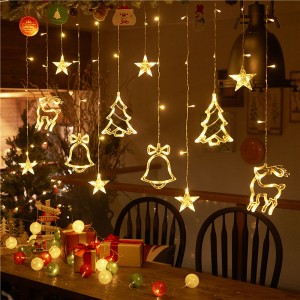 Serie decorativa LED con figuras navideñas como renos, árboles, campanas y estrellas. Emite una luz cálida y suave perfecta para crear un ambiente acogedor en interiores Venta al por mayor  W-RSDY5385 