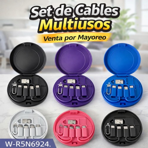 Set de Cables de Carga Multiusos Portátil Venta por Mayoreo W-RSN6924
