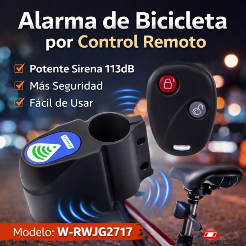 Alarma Electrónica para Bicicleta con Control Remoto Venta por Mayoreo W-RWJG2717