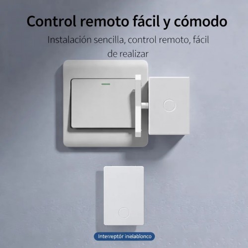 Interruptor de control remoto inalámbrico para encender y apagar luces a distancia sin necesidad de pararse. Instalación sencilla, diseño moderno y funcionamiento estable para hogar u oficina. Venta por mayoreo RWJG5448