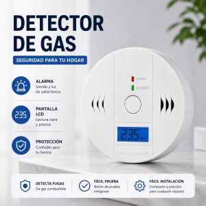Detector de gas con pantalla LCD por mayoreo