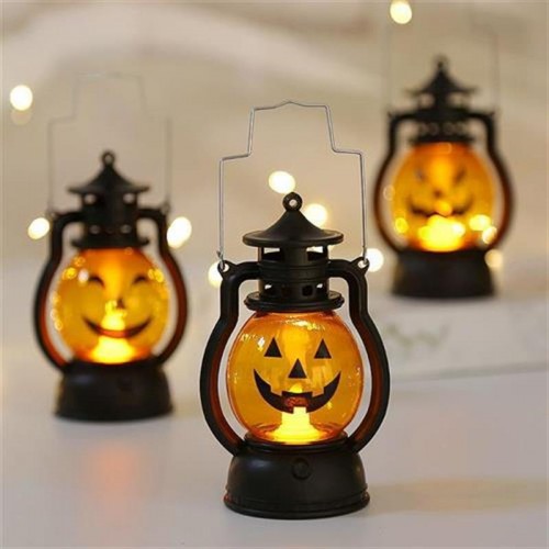 Linterna decorativa calabaza vintage con luz LED – Halloween – Mayoreo W-RWSY2529