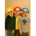 Máscaras de payaso macabro con cabello sintético en colores llamativos al por mayor  W-RWSY2543