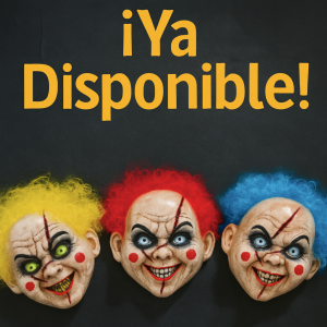 Máscaras de payaso macabro con cabello sintético en colores llamativos al por mayor  W-RWSY2543
