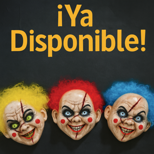 Máscaras de payaso macabro con cabello sintético en colores llamativos al por mayor  W-RWSY2543