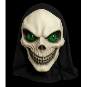 Máscara de calavera con capucha negra para Halloween, ideal para disfraces, fiestas, eventos temáticos y decoración de temporada- Por Mayoreo 