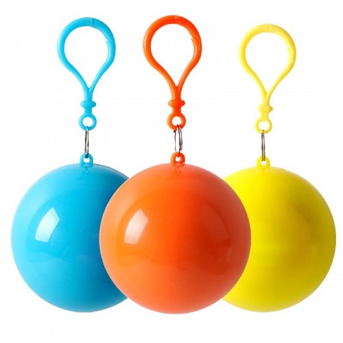 Impermeable desechable portátil en bola con gancho, poncho de lluvia ligero para viaje, emergencias, conciertos y exteriores, venta por mayoreo W-RYY8160-2